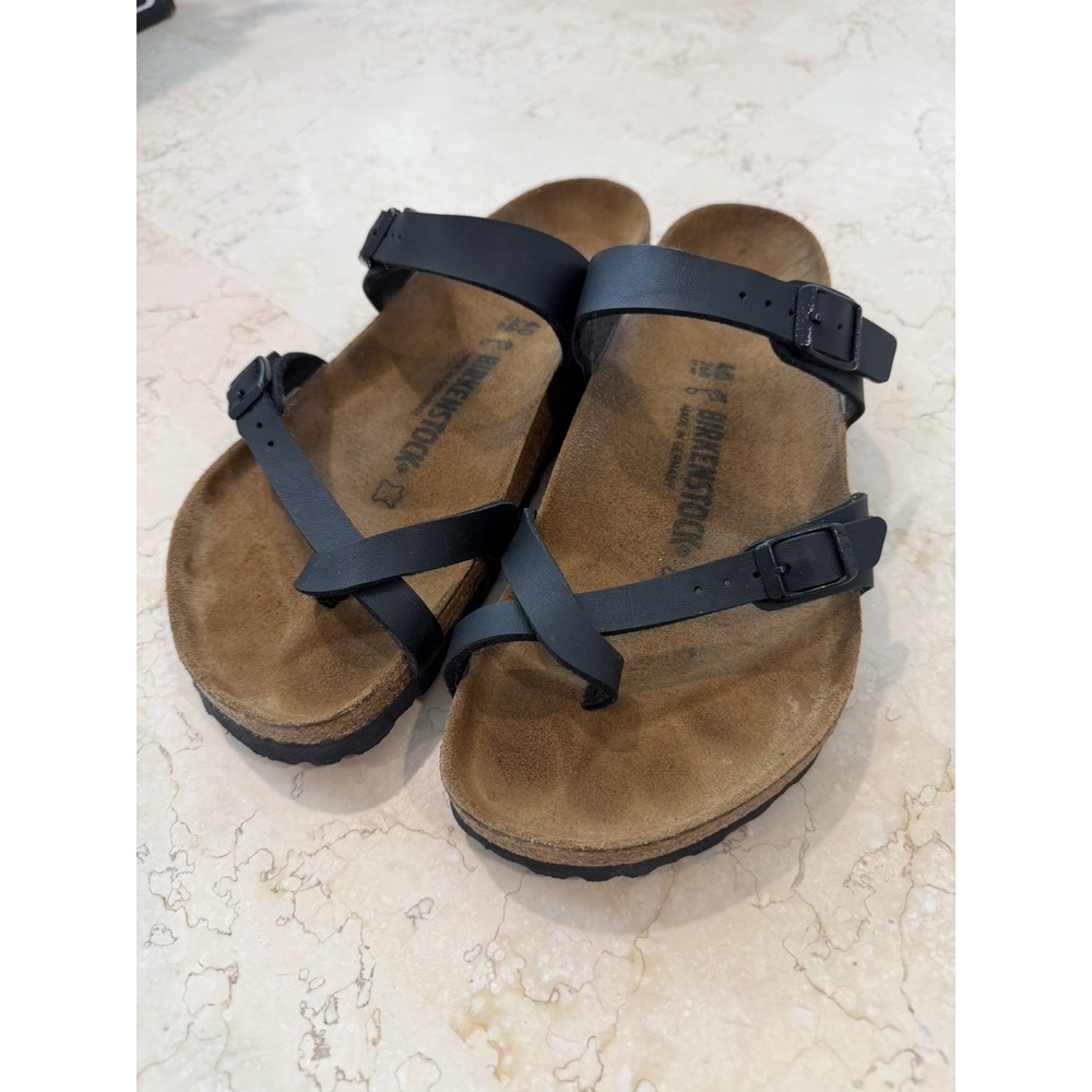 Birkenstock Mayari Black Birko-Flor Toe Loop Sandals Women EU 40 US 9-9.5